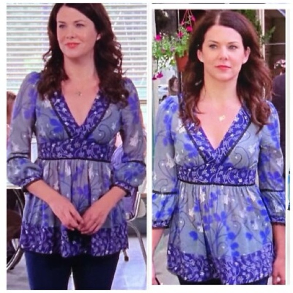 ASOT Lorelai Gilmore Anthropologie Fei top Boho Blouse as seen on tv